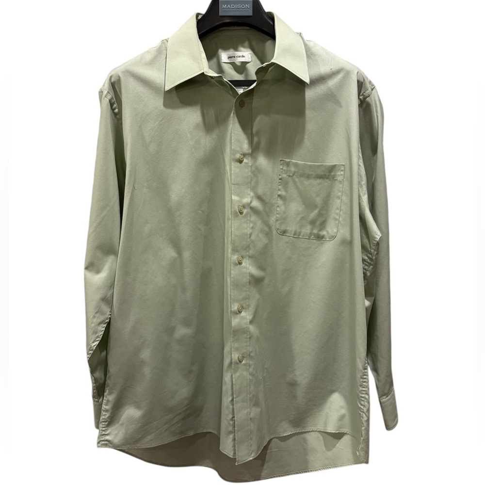 Pierre Cardin Light Green Casual Button-Down Shirt